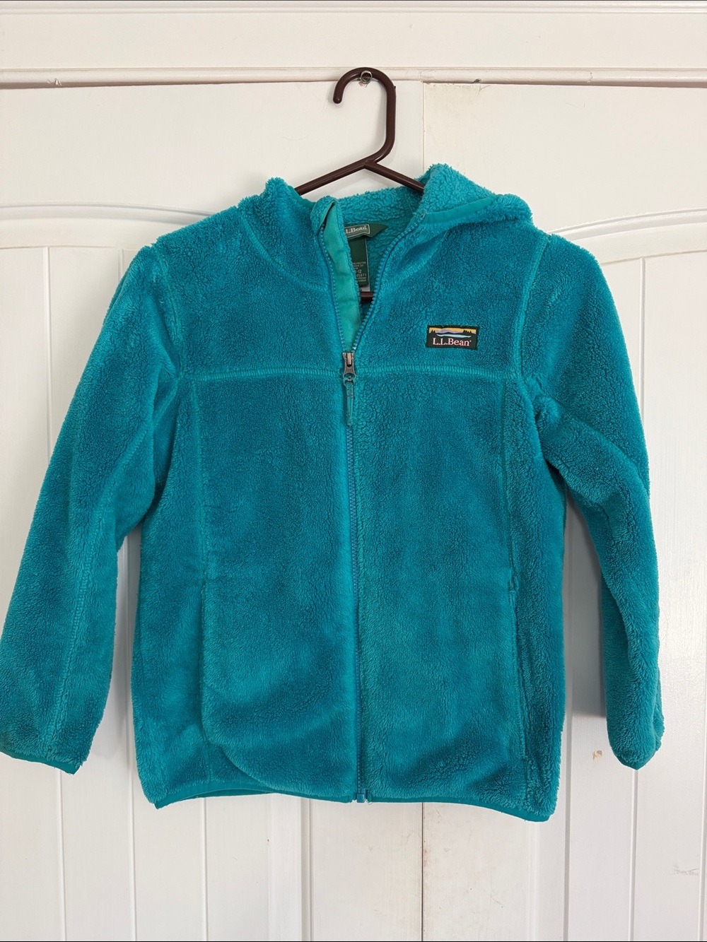 L.L. Bean Kids Teal Plush Fleece Hoodie